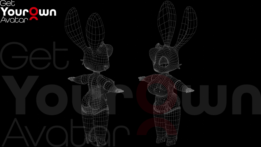 Bunny Luna Wireframe View
